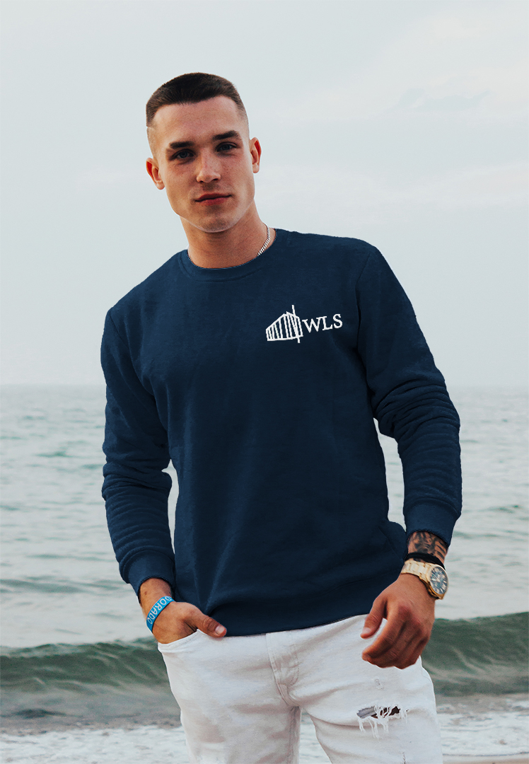 Bluza crewneck WLS UW | Monochromatyczny haft