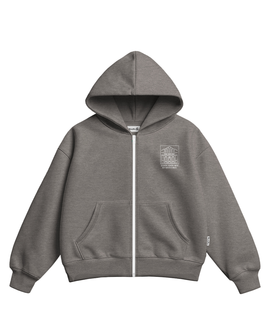 Bluza rozsuwana boxy ZS Nr 8 we Wrocławiu | Logo kwadrat