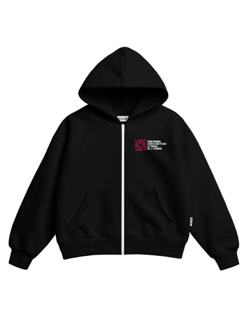 Bluza rozsuwana ultra boxy  ZPSM nr 1 Warszawa Elsner | Czarna bluza